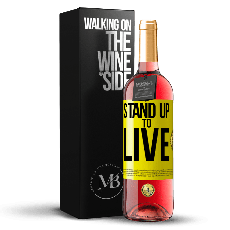 29,95 € Free Shipping | Rosé Wine ROSÉ Edition Stand up to live Yellow Label. Customizable label Young wine Harvest 2023 Tempranillo