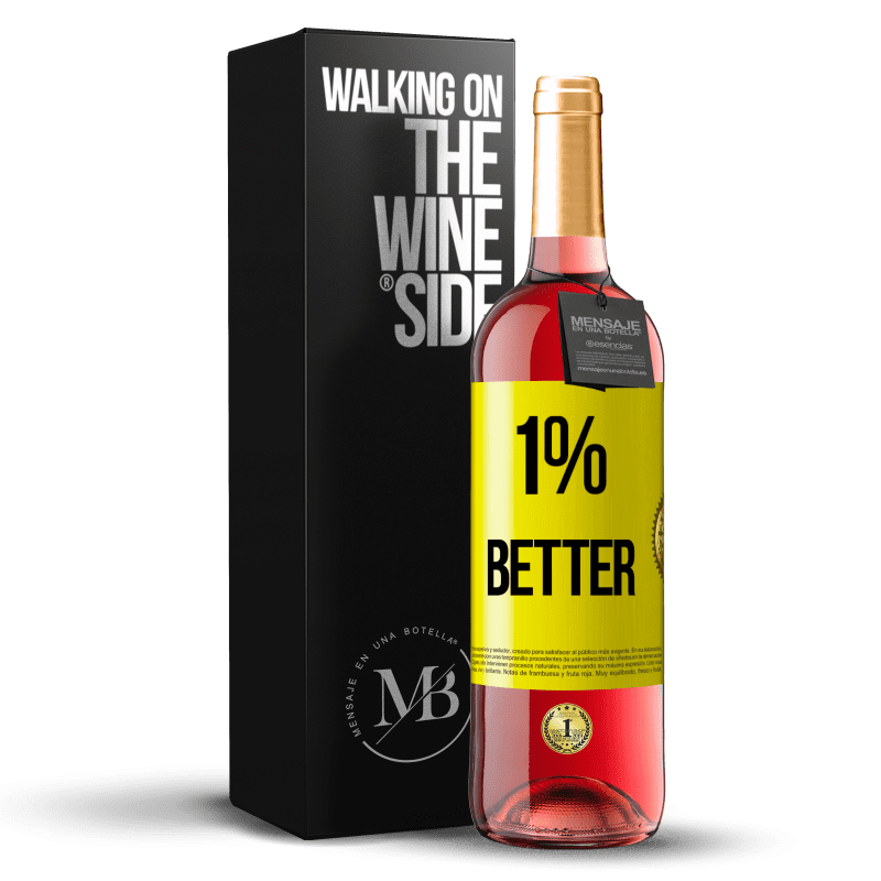 29,95 € Envoi gratuit | Vin rosé Édition ROSÉ 1% Better Étiquette Jaune. Étiquette personnalisable Vin jeune Récolte 2023 Tempranillo