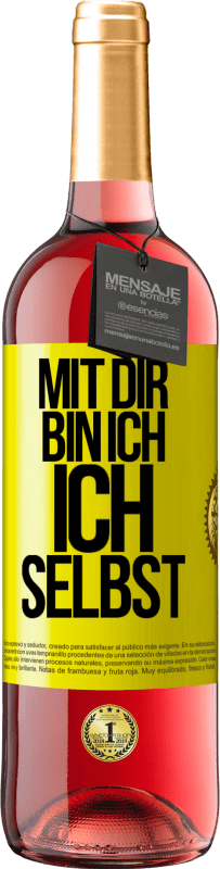 29,95 € | Roséwein ROSÉ Ausgabe Mit dir bin ich ich selbst Gelbes Etikett. Anpassbares Etikett Junger Wein Ernte 2024 Tempranillo