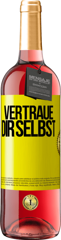 29,95 € Kostenloser Versand | Roséwein ROSÉ Ausgabe Vertraue dir selbst Gelbes Etikett. Anpassbares Etikett Junger Wein Ernte 2023 Tempranillo