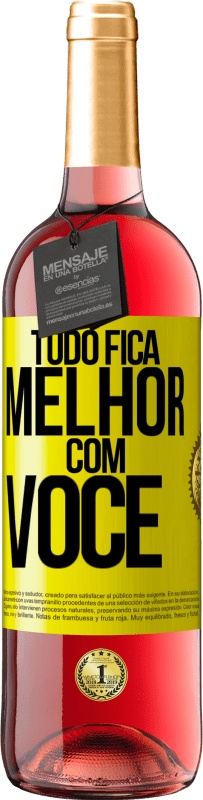 29,95 € | Vinho rosé Edição ROSÉ Tudo fica melhor com você Etiqueta Amarela. Etiqueta personalizável Vinho jovem Colheita 2024 Tempranillo