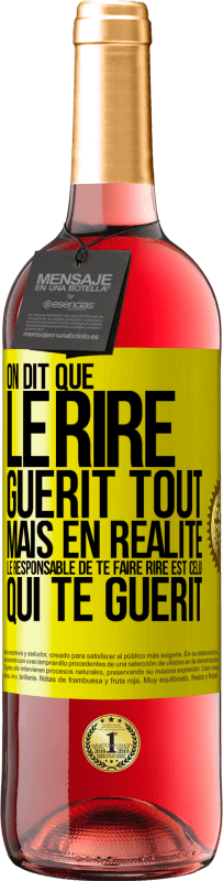 29,95 € Envoi gratuit | Vin rosé Édition ROSÉ On dit que le rire guérit tout, mais en réalité, le responsable de te faire rire est celui qui te guérit Étiquette Jaune. Étiquette personnalisable Vin jeune Récolte 2025 Tempranillo