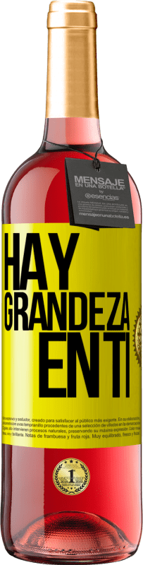 29,95 € | Vino Rosado Edición ROSÉ Hay grandeza en ti Etiqueta Amarilla. Etiqueta personalizable Vino joven Cosecha 2023 Tempranillo