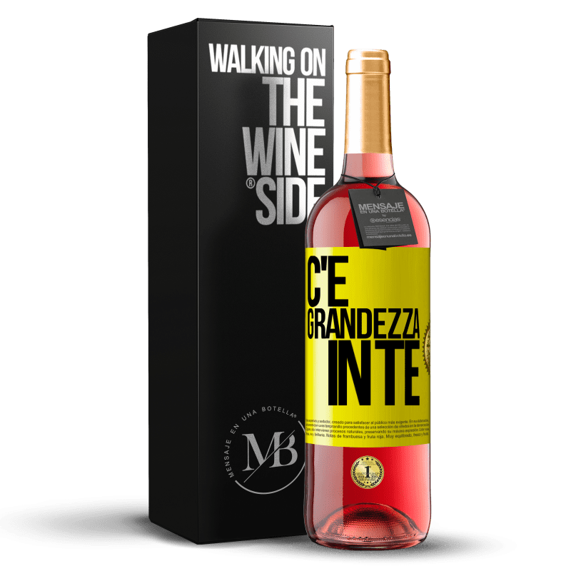 29,95 € Spedizione Gratuita | Vino rosato Edizione ROSÉ C'è grandezza in te Etichetta Gialla. Etichetta personalizzabile Vino giovane Raccogliere 2023 Tempranillo