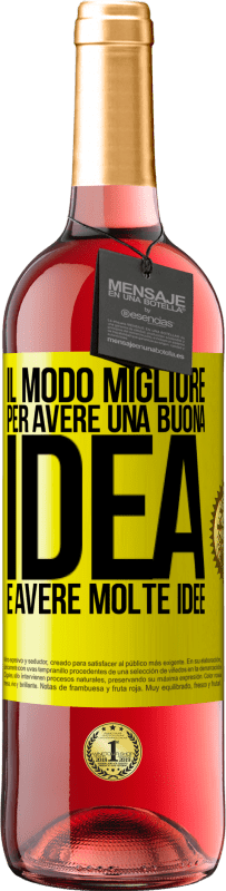 «Il modo migliore per avere una buona idea è avere molte idee» Edizione ROSÉ