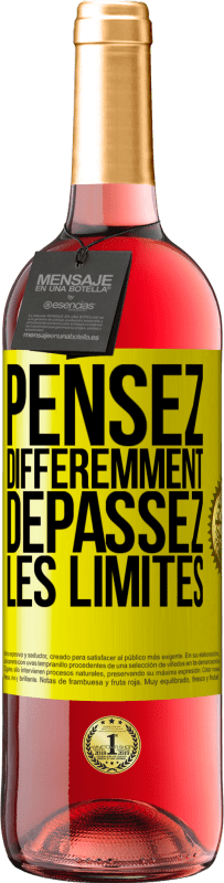 29,95 € Envoi gratuit | Vin rosé Édition ROSÉ Pensez différemment. Dépassez les limites Étiquette Jaune. Étiquette personnalisable Vin jeune Récolte 2025 Tempranillo