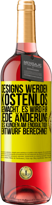 Kostenloser Versand | Roséwein ROSÉ Ausgabe Designs werden kostenlos gemacht. Es wird für jede Änderung des Kunden am endgültigen Entwurf berechnet Gelbes Etikett. Anpassbares Etikett Junger Wein Ernte 2023 Tempranillo