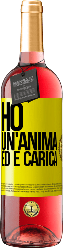 29,95 € Spedizione Gratuita | Vino rosato Edizione ROSÉ Ho un'anima ed è carica Etichetta Gialla. Etichetta personalizzabile Vino giovane Raccogliere 2025 Tempranillo