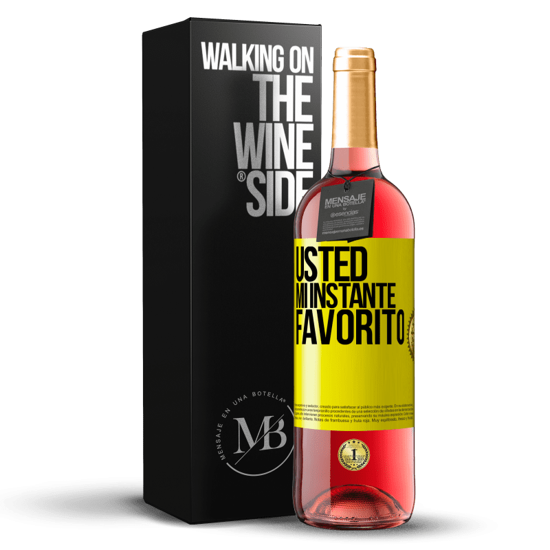 29,95 € Envío gratis | Vino Rosado Edición ROSÉ Usted. Mi instante favorito Etiqueta Amarilla. Etiqueta personalizable Vino joven Cosecha 2023 Tempranillo