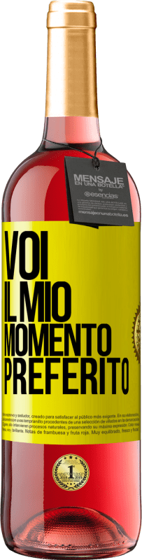 Spedizione Gratuita | Vino rosato Edizione ROSÉ Voi. Il mio momento preferito Etichetta Gialla. Etichetta personalizzabile Vino giovane Raccogliere 2023 Tempranillo