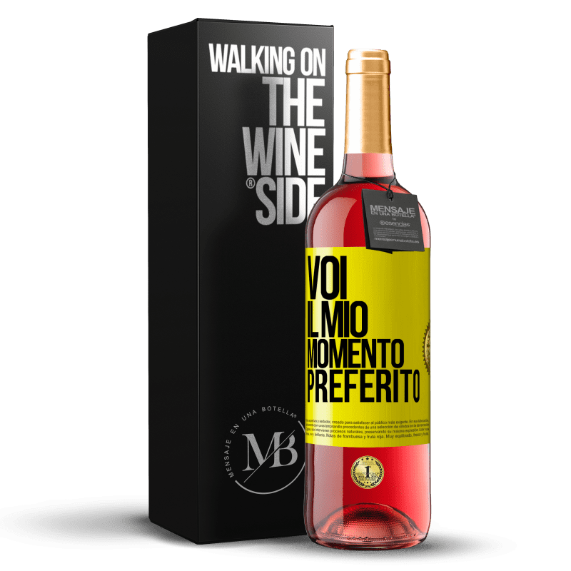 29,95 € Spedizione Gratuita | Vino rosato Edizione ROSÉ Voi. Il mio momento preferito Etichetta Gialla. Etichetta personalizzabile Vino giovane Raccogliere 2023 Tempranillo