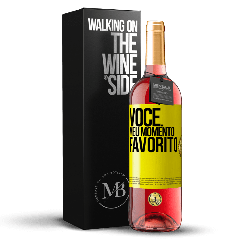 29,95 € Envio grátis | Vinho rosé Edição ROSÉ Você. Meu momento favorito Etiqueta Amarela. Etiqueta personalizável Vinho jovem Colheita 2023 Tempranillo