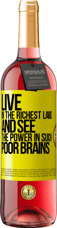 Free Shipping | Rosé Wine ROSÉ Edition Live in the richest land and see the power in such poor brains Yellow Label. Customizable label Young wine Harvest 2023 Tempranillo