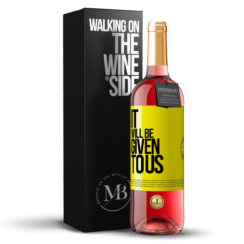 29,95 € Free Shipping | Rosé Wine ROSÉ Edition It will be given to us Yellow Label. Customizable label Young wine Harvest 2023 Tempranillo