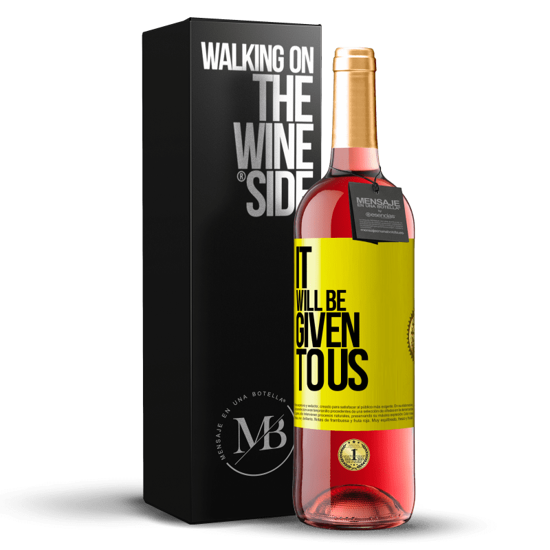 29,95 € Free Shipping | Rosé Wine ROSÉ Edition It will be given to us Yellow Label. Customizable label Young wine Harvest 2025 Tempranillo