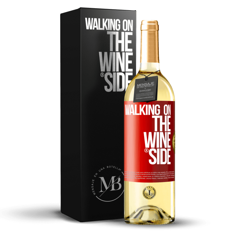 29,95 € Spedizione Gratuita | Vino bianco Edizione WHITE Walking on the Wine Side® Etichetta Rossa. Etichetta personalizzabile Vino giovane Raccogliere 2024 Verdejo