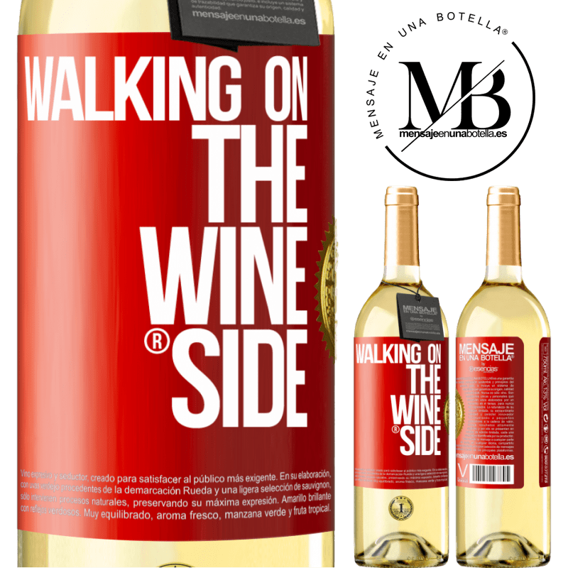 29,95 € Бесплатная доставка | Белое вино Издание WHITE Walking on the Wine Side® Красная метка. Настраиваемая этикетка Молодое вино Урожай 2025 Verdejo