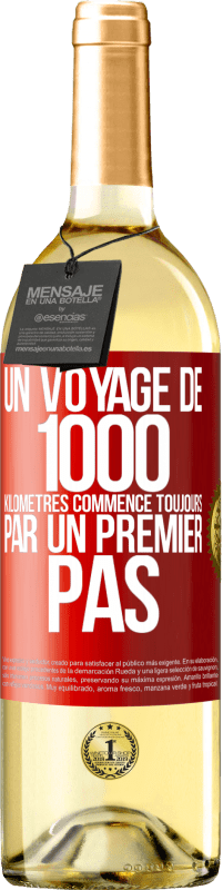 29,95 € | Vin blanc Édition WHITE Un voyage de 1000 kilomètres commence toujours par un premier pas Étiquette Rouge. Étiquette personnalisable Vin jeune Récolte 2025 Verdejo