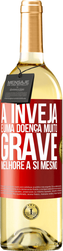29,95 € | Vinho branco Edição WHITE A inveja é uma doença muito grave, melhore a si mesmo Etiqueta Vermelha. Etiqueta personalizável Vinho jovem Colheita 2025 Verdejo