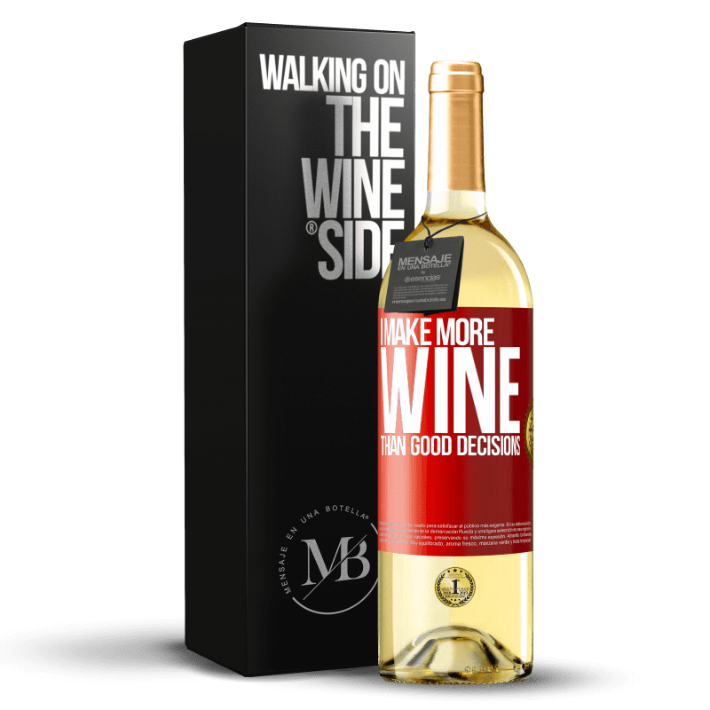 29,95 € 送料無料 | 白ワイン WHITEエディション 良い決断よりもワインを作る 赤いタグ. カスタマイズ可能なラベル 若いワイン 収穫 2023 Verdejo