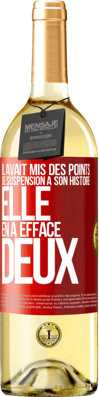 29,95 € | Vin blanc Édition WHITE Il avait mis des points de suspension à son histoire, elle en a effacé deux Étiquette Rouge. Étiquette personnalisable Vin jeune Récolte 2024 Verdejo