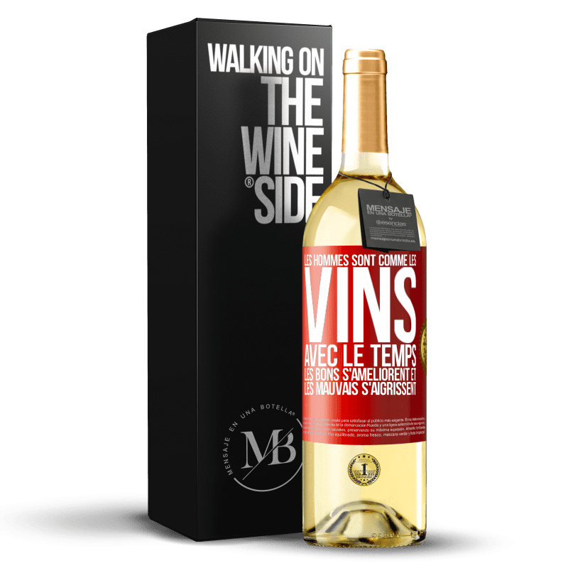 29,95 € Envoi gratuit | Vin blanc Édition WHITE Les hommes sont comme les vins : avec le temps, les bons s'améliorent et les mauvais s'aigrissent Étiquette Rouge. Étiquette personnalisable Vin jeune Récolte 2024 Verdejo