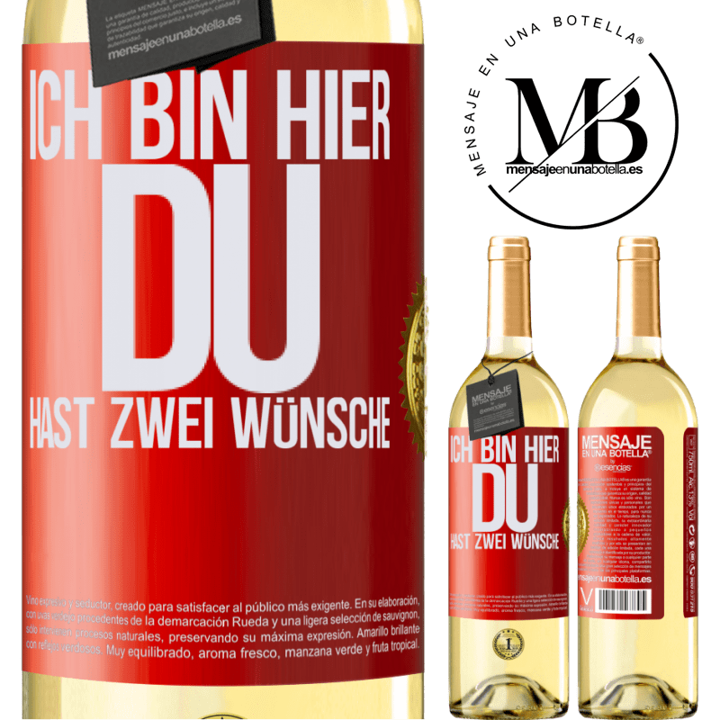 29,95 € Kostenloser Versand | Weißwein WHITE Ausgabe Ich bin hier. Du hast zwei Wünsche Rote Markierung. Anpassbares Etikett Junger Wein Ernte 2024 Verdejo