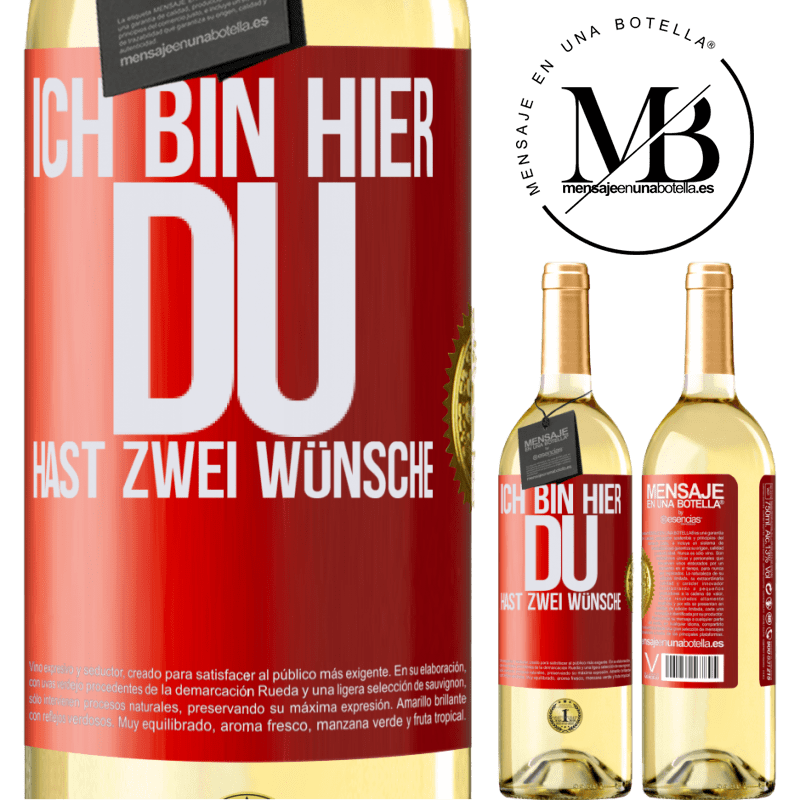 29,95 € Kostenloser Versand | Weißwein WHITE Ausgabe Ich bin hier. Du hast zwei Wünsche Rote Markierung. Anpassbares Etikett Junger Wein Ernte 2025 Verdejo