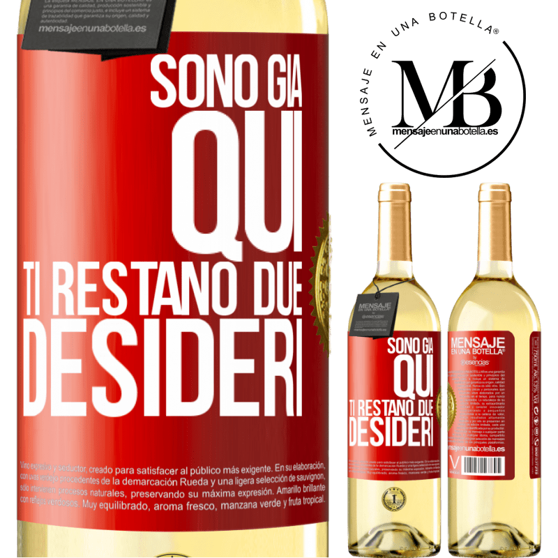 29,95 € Spedizione Gratuita | Vino bianco Edizione WHITE Sono già qui. Ti restano due desideri Etichetta Rossa. Etichetta personalizzabile Vino giovane Raccogliere 2024 Verdejo