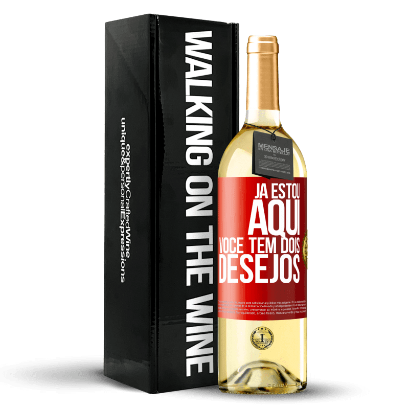 29,95 € Envio grátis | Vinho branco Edição WHITE Já estou aqui. Você tem dois desejos Etiqueta Vermelha. Etiqueta personalizável Vinho jovem Colheita 2025 Verdejo