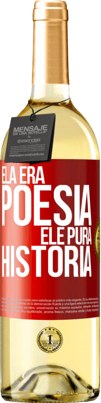 29,95 € | Vinho branco Edição WHITE Ela era poesia, ele pura história Etiqueta Vermelha. Etiqueta personalizável Vinho jovem Colheita 2024 Verdejo