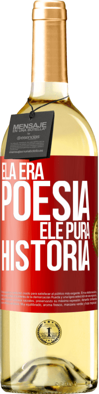 29,95 € | Vinho branco Edição WHITE Ela era poesia, ele pura história Etiqueta Vermelha. Etiqueta personalizável Vinho jovem Colheita 2025 Verdejo