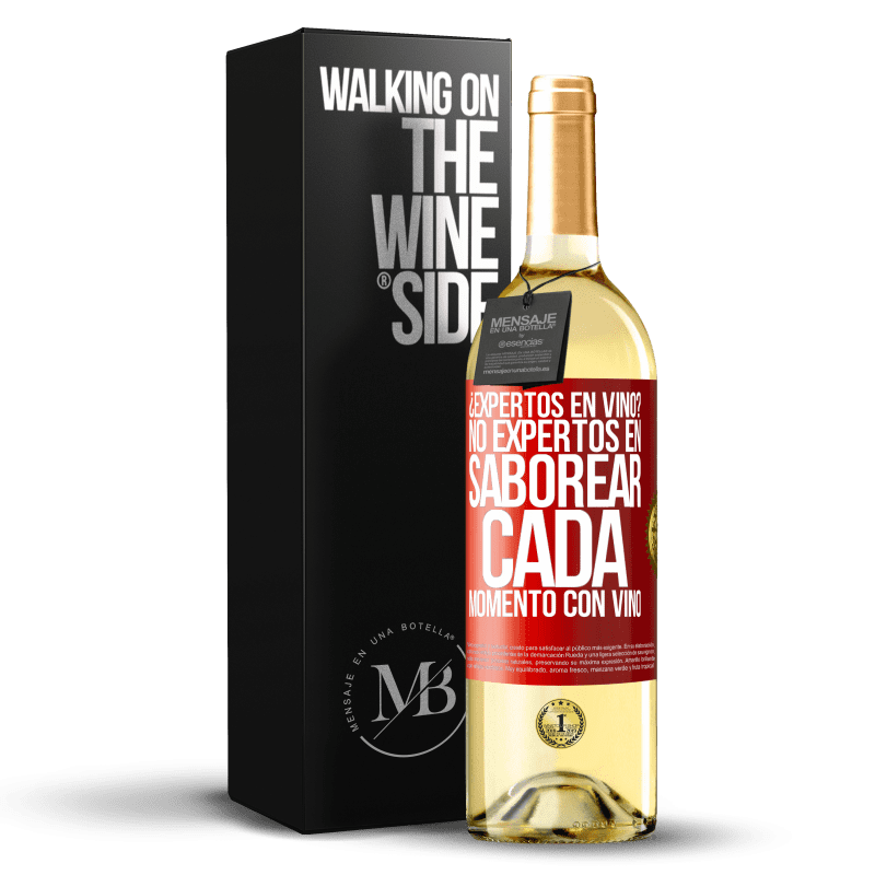 29,95 € Envío gratis | Vino Blanco Edición WHITE ¿Expertos en vino? No, expertos en saborear cada momento, con vino Etiqueta Roja. Etiqueta personalizable Vino joven Cosecha 2024 Verdejo