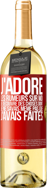 29,95 € | Vin blanc Édition WHITE J'adore les rumeurs sur moi, je découvre des choses dont je ne savais même pas que j'avais faites Étiquette Rouge. Étiquette personnalisable Vin jeune Récolte 2024 Verdejo