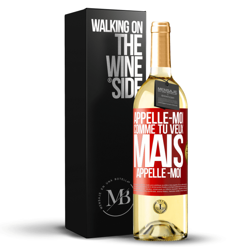 29,95 € Envoi gratuit | Vin blanc Édition WHITE Appelle -moi comme tu veux, mais appelle -moi Étiquette Rouge. Étiquette personnalisable Vin jeune Récolte 2023 Verdejo