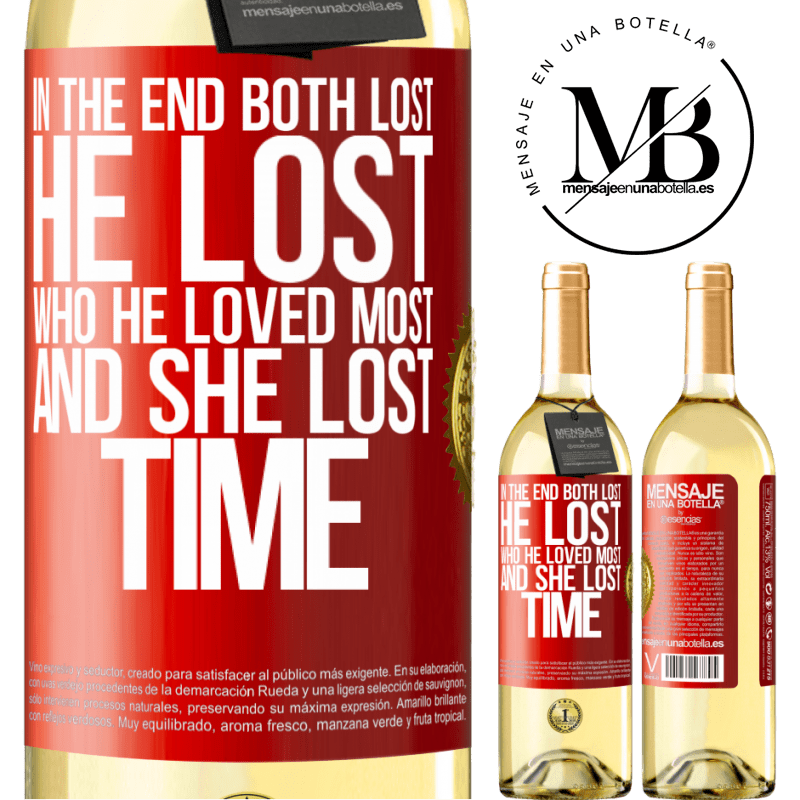 29,95 € Free Shipping | White Wine WHITE Edition In the end, both lost. He lost who he loved most, and she lost time Red Label. Customizable label Young wine Harvest 2023 Verdejo