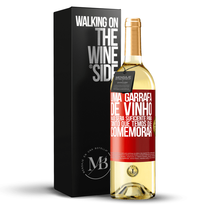 29,95 € Envio grátis | Vinho branco Edição WHITE Uma garrafa de vinho não será suficiente para tanto que temos que comemorar Etiqueta Vermelha. Etiqueta personalizável Vinho jovem Colheita 2024 Verdejo