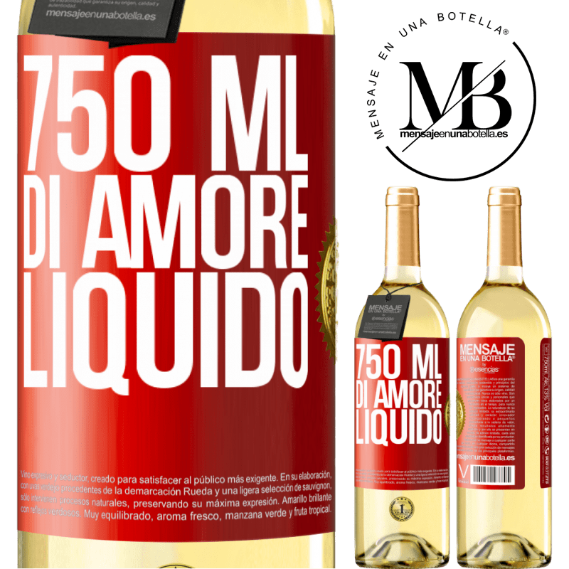 29,95 € Spedizione Gratuita | Vino bianco Edizione WHITE 750 ml di amore liquido Etichetta Rossa. Etichetta personalizzabile Vino giovane Raccogliere 2025 Verdejo