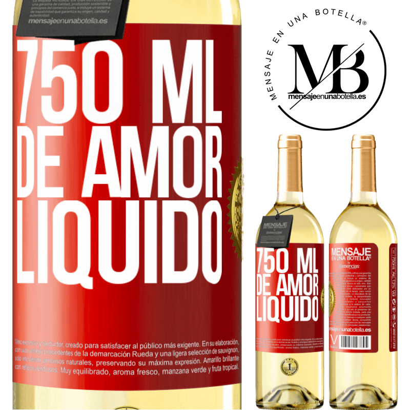 29,95 € Envio grátis | Vinho branco Edição WHITE 750 ml de amor líquido Etiqueta Vermelha. Etiqueta personalizável Vinho jovem Colheita 2024 Verdejo