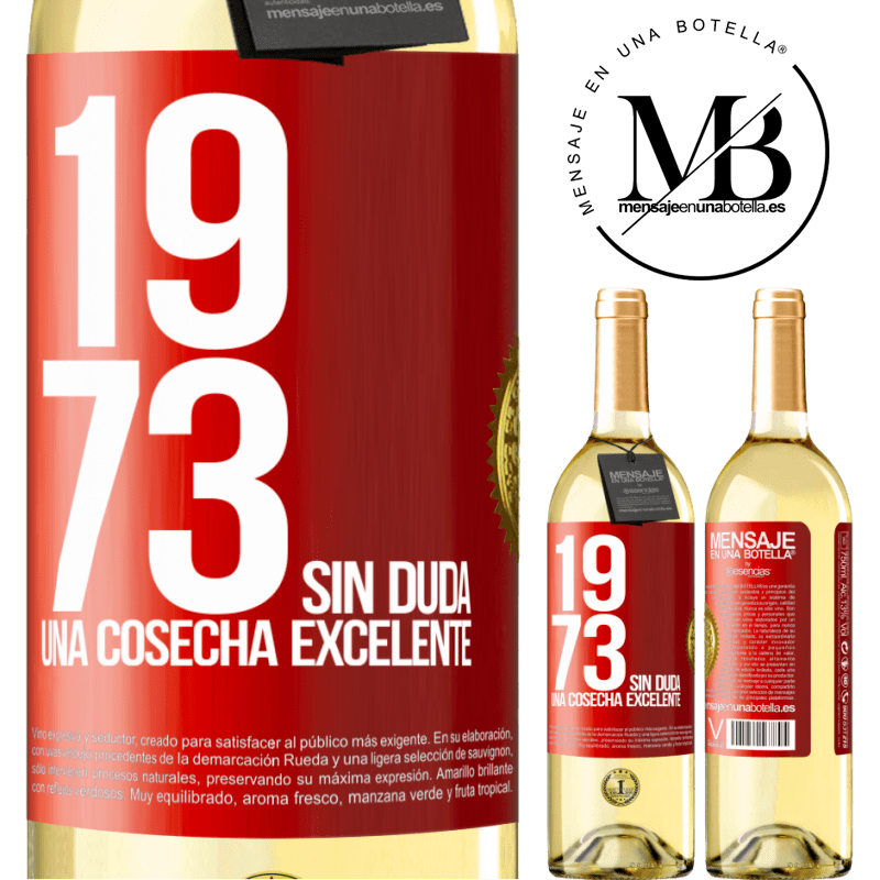 29,95 € Envío gratis | Vino Blanco Edición WHITE 1973. Sin duda, una cosecha excelente Etiqueta Roja. Etiqueta personalizable Vino joven Cosecha 2023 Verdejo