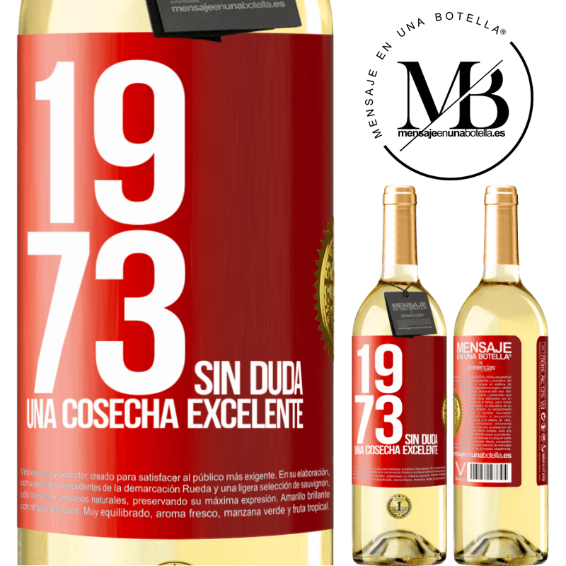 29,95 € Envío gratis | Vino Blanco Edición WHITE 1973. Sin duda, una cosecha excelente Etiqueta Roja. Etiqueta personalizable Vino joven Cosecha 2025 Verdejo