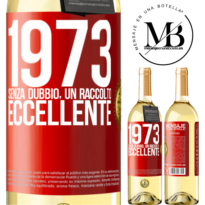 29,95 € Spedizione Gratuita | Vino bianco Edizione WHITE 1973. Senza dubbio, un raccolto eccellente Etichetta Rossa. Etichetta personalizzabile Vino giovane Raccogliere 2023 Verdejo