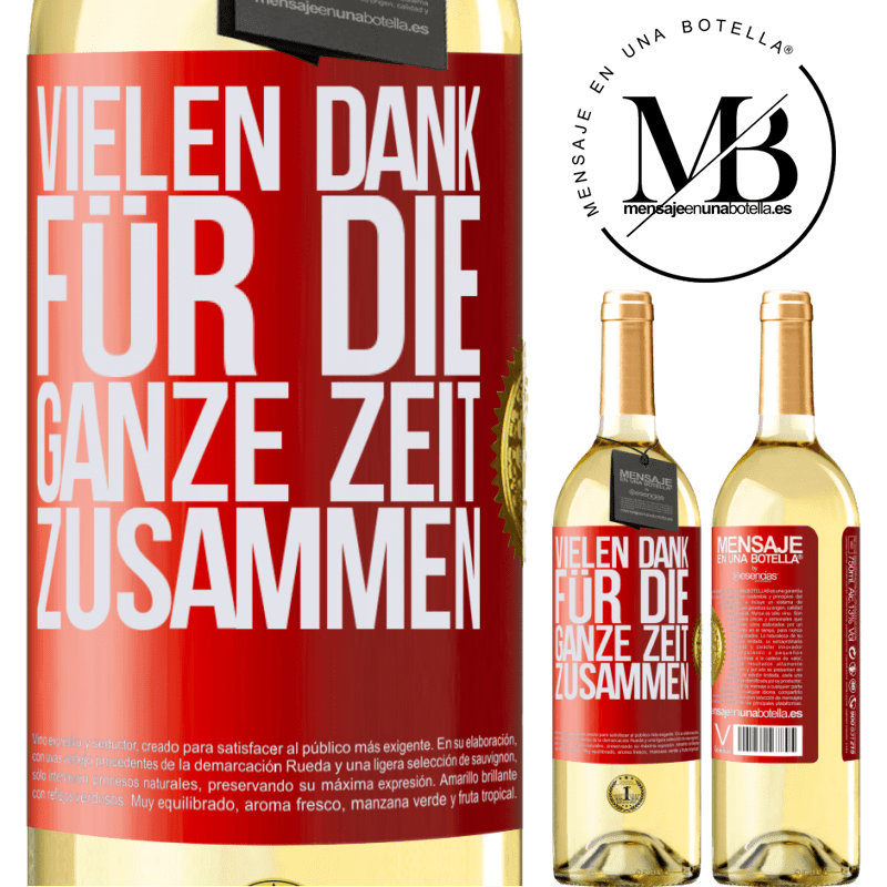 29,95 € Kostenloser Versand | Weißwein WHITE Ausgabe Vielen Dank für all die gemeinsame Zeit Rote Markierung. Anpassbares Etikett Junger Wein Ernte 2023 Verdejo