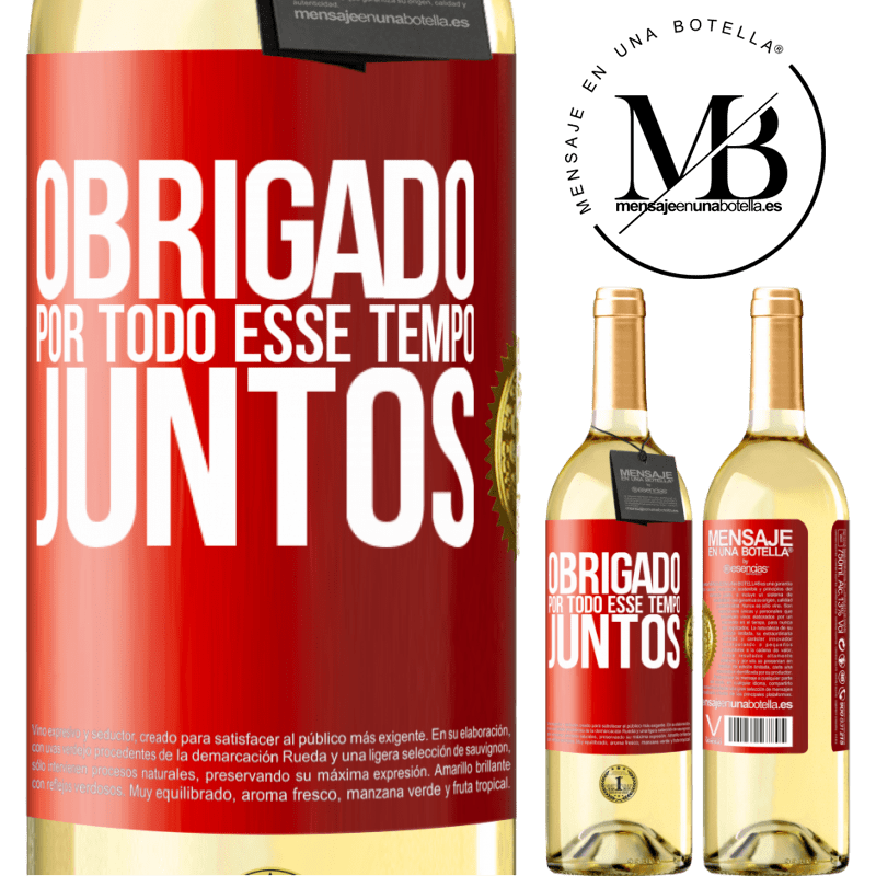 29,95 € Envio grátis | Vinho branco Edição WHITE Obrigado por todo esse tempo juntos Etiqueta Vermelha. Etiqueta personalizável Vinho jovem Colheita 2023 Verdejo