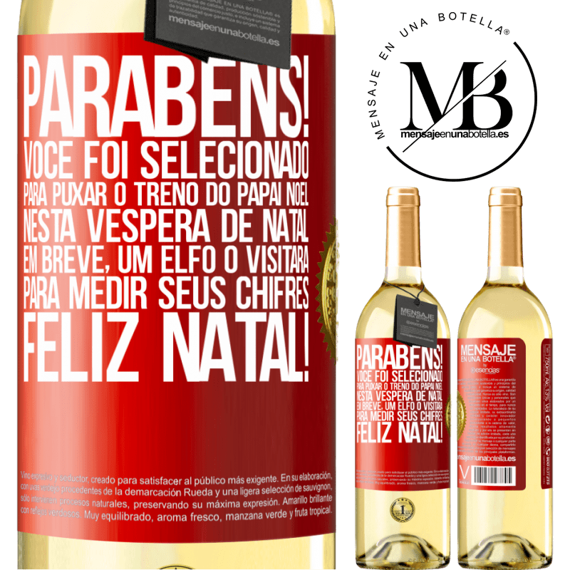 29,95 € Envio grátis | Vinho branco Edição WHITE Parabéns! Você foi selecionado para puxar o trenó do Papai Noel nesta véspera de Natal. Em breve, um elfo o visitará para Etiqueta Vermelha. Etiqueta personalizável Vinho jovem Colheita 2023 Verdejo