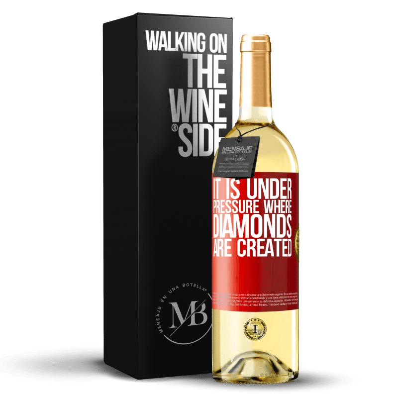 29,95 € Free Shipping | White Wine WHITE Edition It is under pressure where diamonds are created Red Label. Customizable label Young wine Harvest 2024 Verdejo