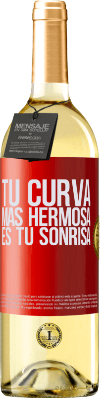 29,95 € | Vino Blanco Edición WHITE Tu curva más hermosa es tu sonrisa Etiqueta Roja. Etiqueta personalizable Vino joven Cosecha 2025 Verdejo