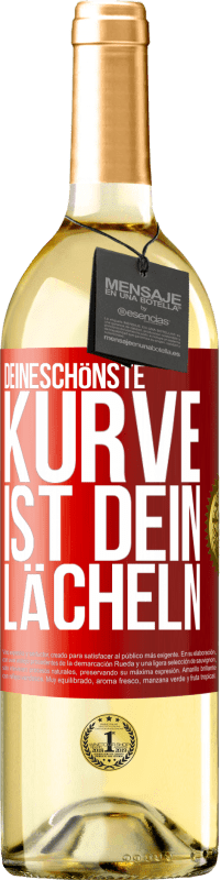 29,95 € Kostenloser Versand | Weißwein WHITE Ausgabe Deineschönste Kurve ist dein Lächeln Rote Markierung. Anpassbares Etikett Junger Wein Ernte 2023 Verdejo
