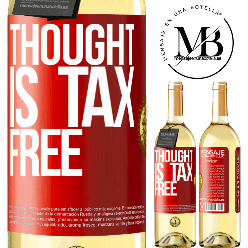 29,95 € Free Shipping | White Wine WHITE Edition Thought is tax free Red Label. Customizable label Young wine Harvest 2023 Verdejo