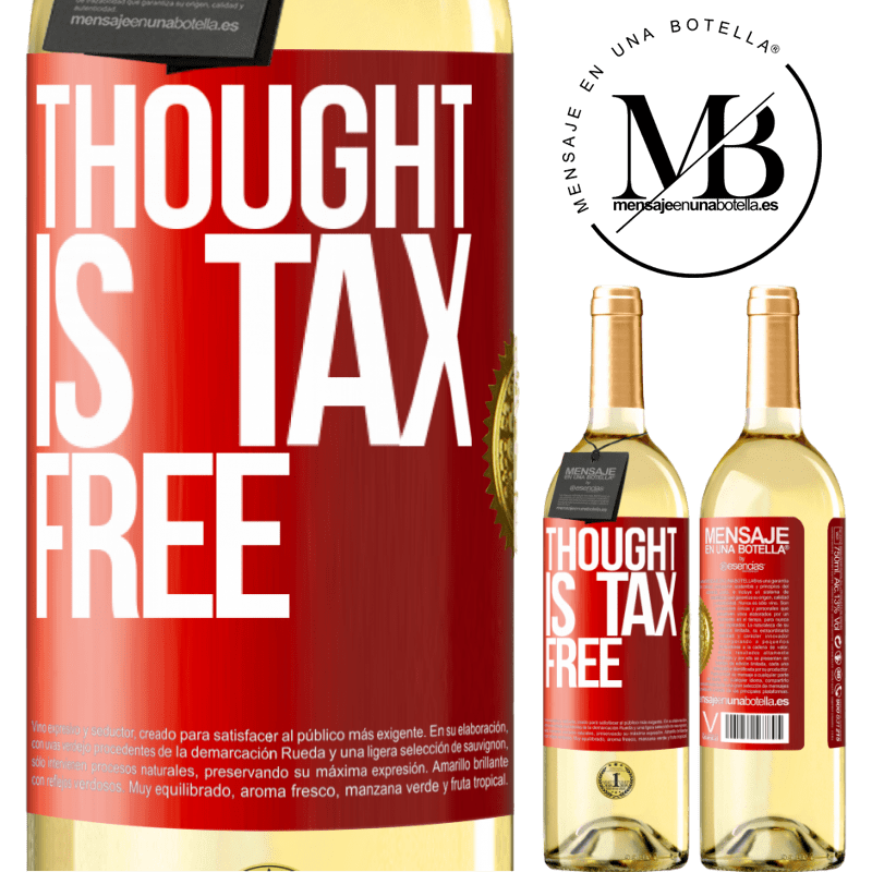 29,95 € Free Shipping | White Wine WHITE Edition Thought is tax free Red Label. Customizable label Young wine Harvest 2025 Verdejo